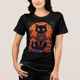 Halloween,The Pumpkin Patch Prowler ,Svart Katt T Shirt