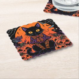 Halloween,The Pumpkin Patch Prowler ,Svart Katt Underlägg Papper