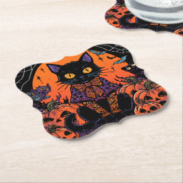 Halloween,The Pumpkin Patch Prowler ,Svart Katt Underlägg Papper