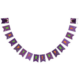 Halloween Theme Barns födelsedag Party Vimplar