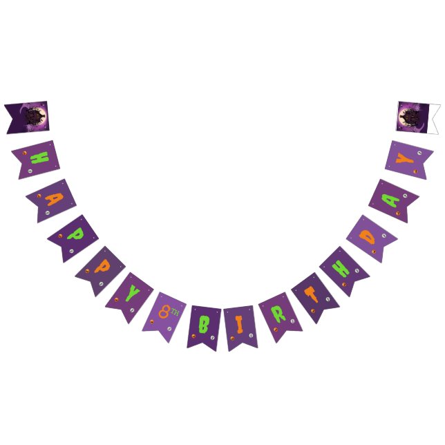 Halloween Theme Barns födelsedag Party Vimplar (Alla)