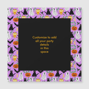 Halloween Theme Collage Toss Mönster Lila