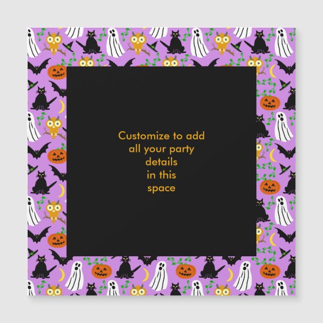 Halloween Theme Collage Toss Mönster Lila (Framsida)