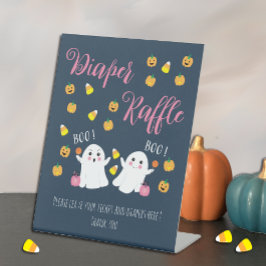 Halloween Theme Diaper Raffle Mörk blått Sign