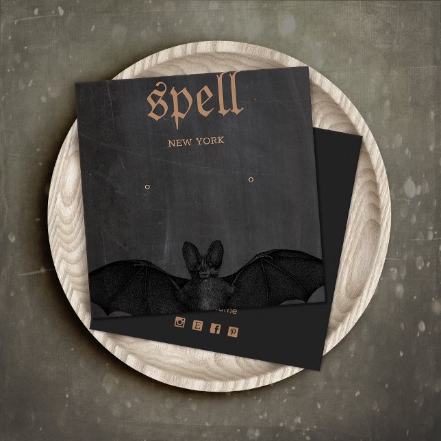 Halloween Theme Fladdermus Stud Earring Visning Ca Fyrkantigt Visitkort (Skapare uppladdad)