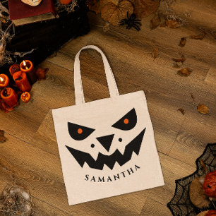 Halloween Theme Jack o lantern Pumpkin Ansikte Tygkasse