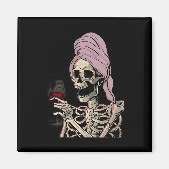 Halloween Theme Skeleton Vin Magnet (Framsidan)