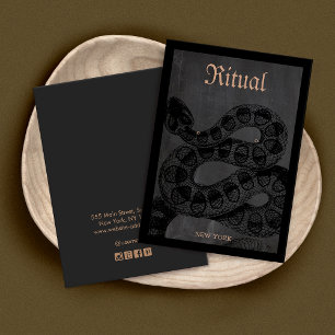 Halloween Theme Snake Earring Visning Card Visitkort