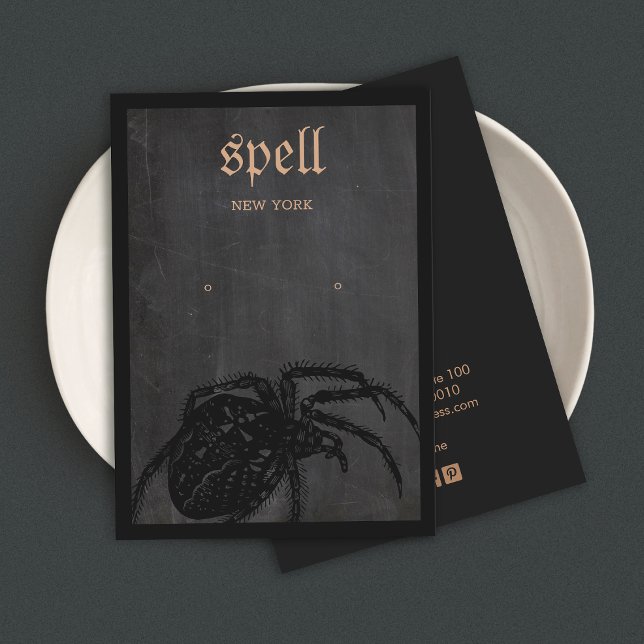 Halloween Theme Spider Earring Visning Card Visitkort (Skapare uppladdad)