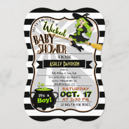 Halloween Theme Witch Baby Shower-inbjudan Inbjudningar