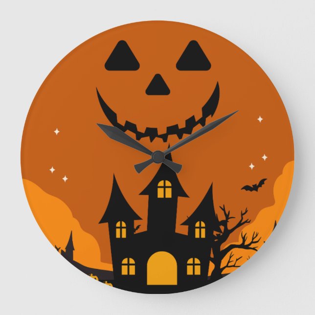 Halloween Themed Baby Shower gift Stor Klocka (Framsida)