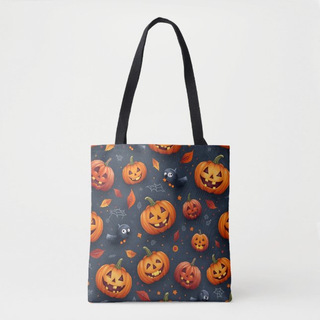 Halloween-themed Shoulder Tote Tygkasse (Framsida)