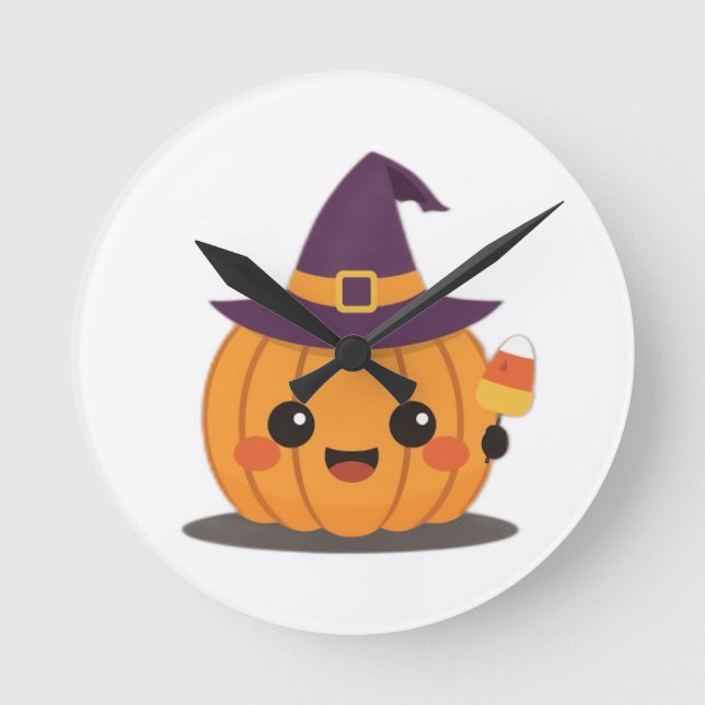 Halloween themed wall clock  rund klocka (Framsida)