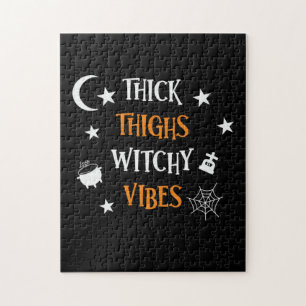 Halloween Thick Thighs Witch Vibes Birthday Pussel
