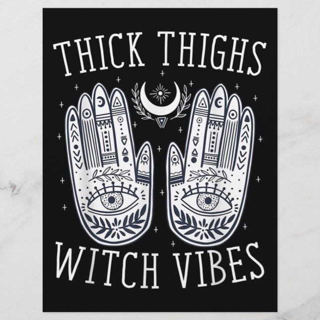 Halloween Thick Thighs Witch Vibes Brevhuvud (Framsida)