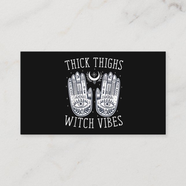Halloween Thick Thighs Witch Vibes Visitkort (Framsida)