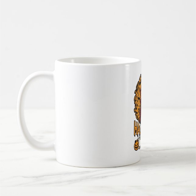 Halloween Tid Spökhus Fullmåne Pumpa Kaffemugg (Vänster)