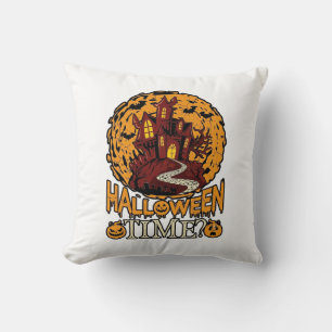 Halloween Tid Spökhus Fullmåne Pumpa Kudde