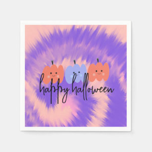 Halloween Tie Dye Pumpa Handritad Pappersservett