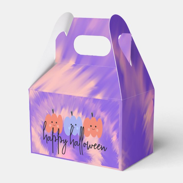 Halloween Tie Dye Pumpa Handritad  Presentaskar (Framsidan Sidan)