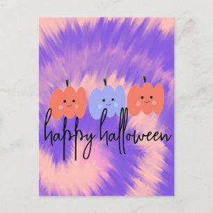Halloween Tie Dye Pumpa Handritad Vykort