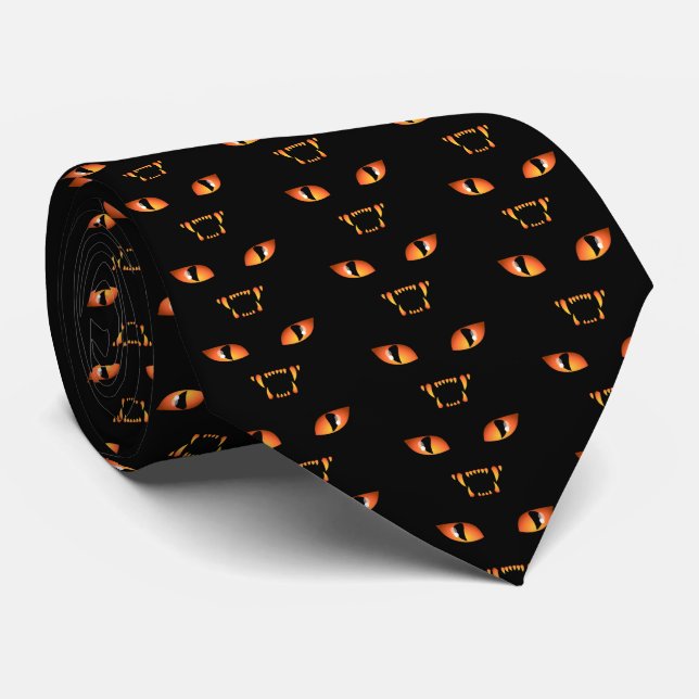 Halloween Ties Black Cat Halloween Neckties (Rullad)
