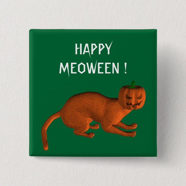 Halloween Tiger Cat Knapp (Framsida)