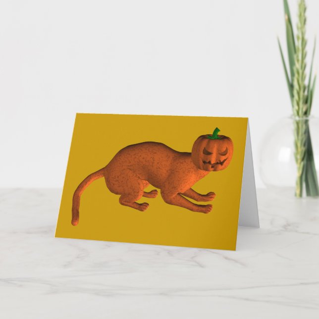 Halloween Tiger Cat Kort (Framsida)