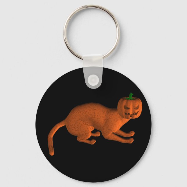 Halloween Tiger Cat Nyckelring (Framsida)