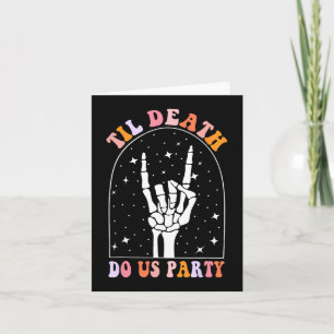 Halloween Til Death do Us Party Retro Bachelorette Kort