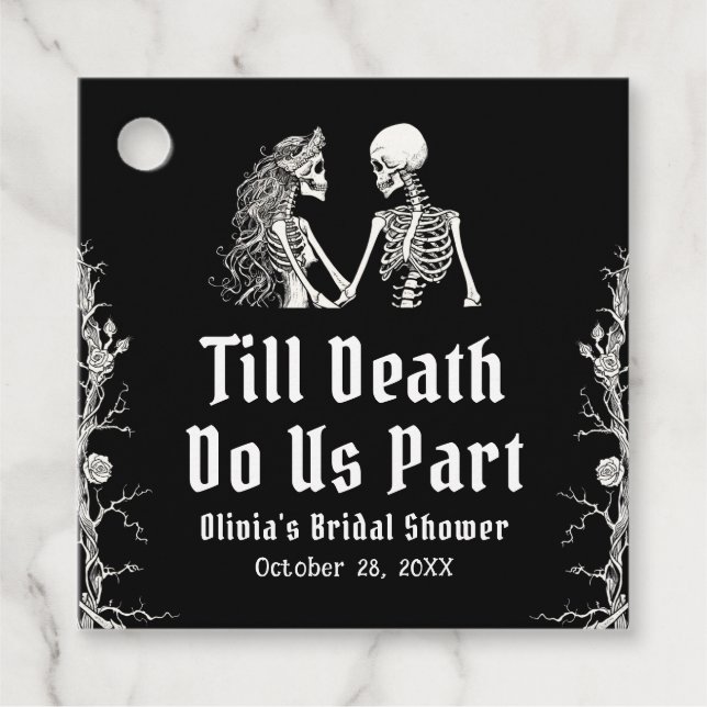 Halloween till Death Do US Part Möhippa Gåvor Etiketter (Framsida)