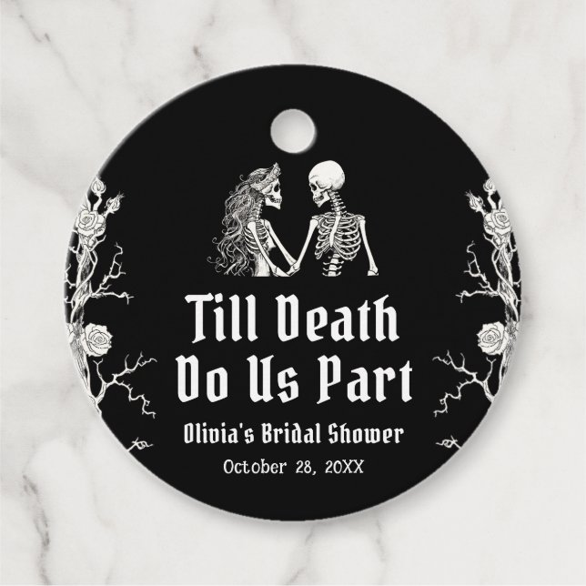 Halloween till Death Do US Part Möhippa Gåvor Etiketter (Framsida)