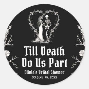 Halloween till Death Do US Part Möhippa Runt Klistermärke