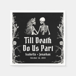 Halloween Till döden skiljer oss åt Skelettbröllop Pappersservett