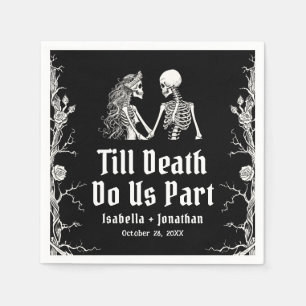 Halloween Till döden skiljer oss åt Skelettbröllop Pappersservett