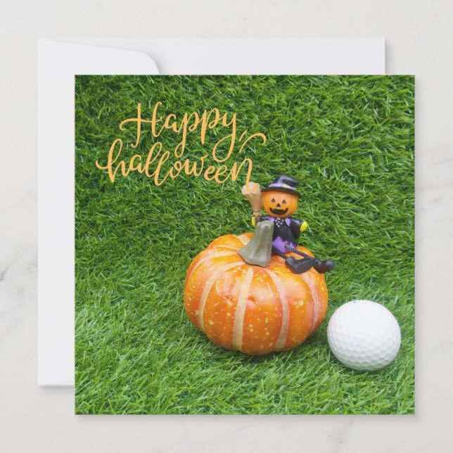 Halloween till golfer med golf boll Halloween Kort (Framsida)