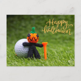 Halloween till golfer med golf boll Halloween Vykort