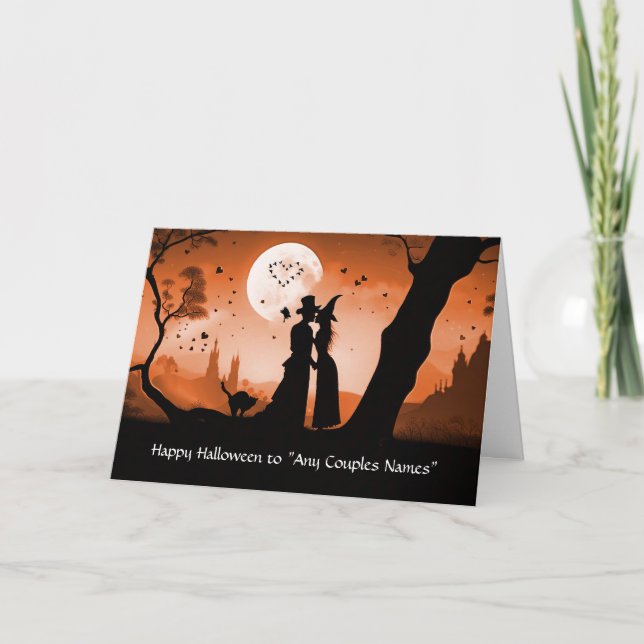 Halloween till par Personliga Namn Söta Kort (Framsida)