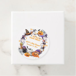 Halloween Tiny Feet, Spooky Sweet Baby Shower Gåvor Etiketter