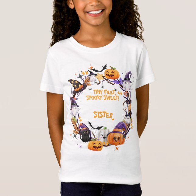 Halloween Tiny Feet, Spooky Sweet Baby Shower SYRR T Shirt (Framsida)