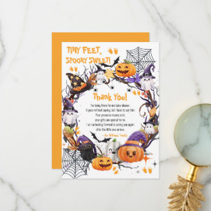 Halloween Tiny Feet, Spooky Sweet Baby Shower Tack Kort