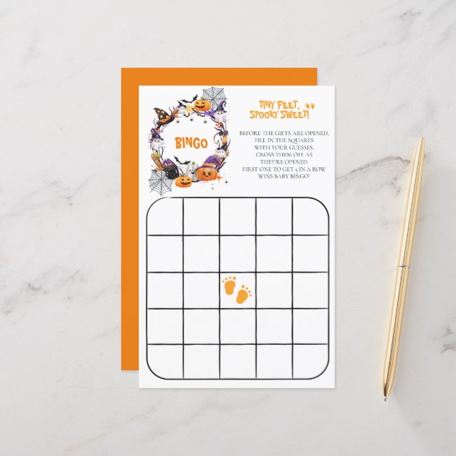 Halloween Tiny Feet, Spooky Sweet Bingo Game (Fram/Back In Situ)
