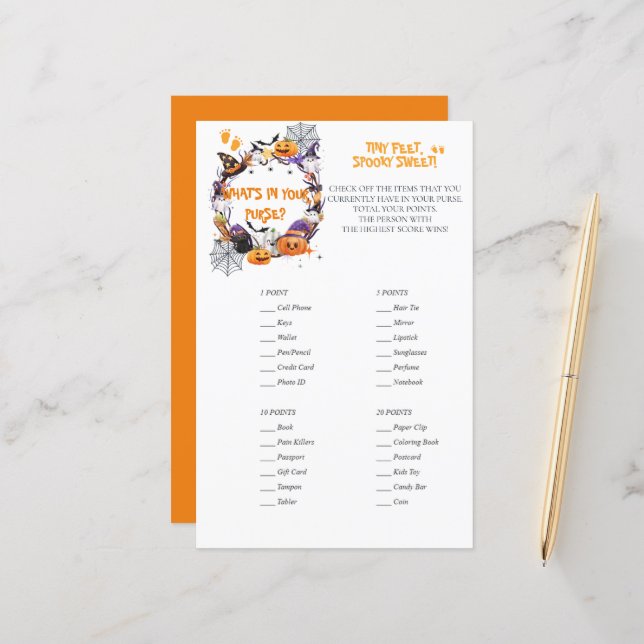 Halloween Tiny Feet, Spooky Sweet Purse Game (Fram/Back In Situ)