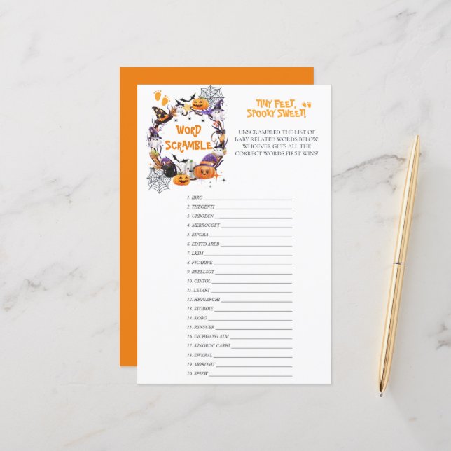 Halloween Tiny Feet, Spooky Sweet Scramble Game (Fram/Back In Situ)