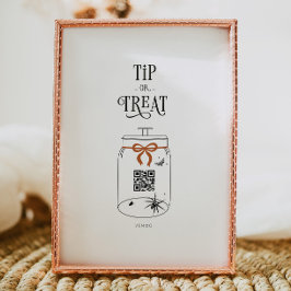 Halloween Tips Scan QR Pengarar App Betalningssign Poster