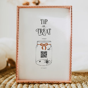 Halloween Tips Scan QR Pengarar App Betalningssign Poster