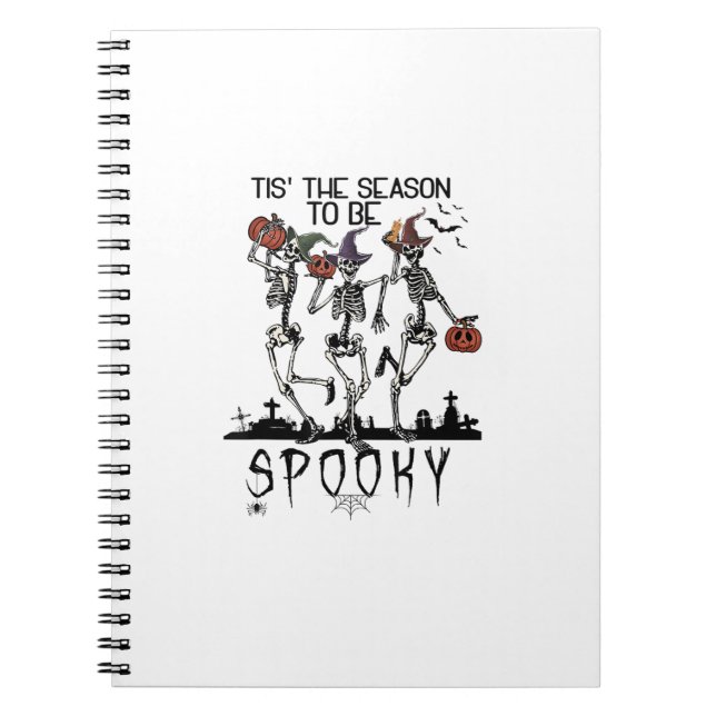 Halloween Tis The Season To Spooky Dancing Skeleto Anteckningsbok (Framsidan)