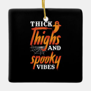 Halloween tjocka lår och taloky vibes julgransprydnad keramik