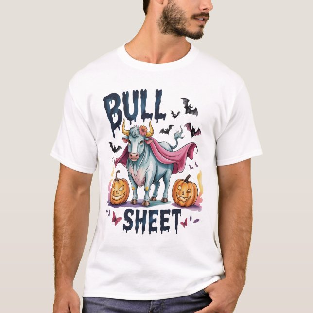 Halloween tjurblad, rolig spökko t shirt (Framsida)