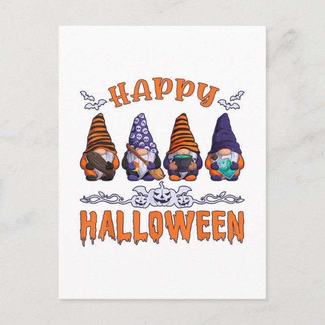 Halloween Tomtar Helg Vykort (Framsida)